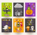 Set of Halloween posters or greeting card Royalty Free Stock Photo