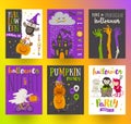 Set of Halloween posters or greeting card Royalty Free Stock Photo