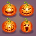 Set of Halloween pumpkin