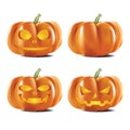 Set halloween pumpkins
