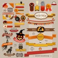 Set of Halloween retro ribbons