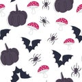 Set of Halloween ribbons and characters. Design elements, logos, badges