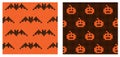 Set of 2 Halloween seamless patterns Royalty Free Stock Photo