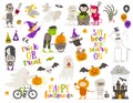 Set of halloween sign and symbol Royalty Free Stock Photo