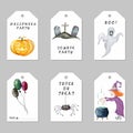 Set of Halloween tags.