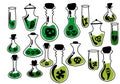 Set Halloween witches poison potion bottle for wrapping paper and stickers and kids and accessories