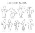 Set hallucinogenic mushrooms.