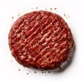 Set of hamburger menu ingredients beef isolated on solid white bckground