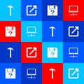 Set Hammer, Open in new window, Unknown document and Computer network icon. Vector Royalty Free Stock Photo