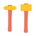 Set of hammers on an isolated background. Construction or renovation. Construction tools as a design element or logo Royalty Free Stock Photo