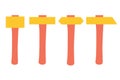 Set of hammers on an isolated background. Construction or renovation. Construction tools as a design element or logo Royalty Free Stock Photo
