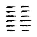 Set of hand crafted custom charcoal brushes, collection of hand drawn  elements Royalty Free Stock Photo