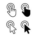 Set of Hand Cursor icons click and Cursor icons click Royalty Free Stock Photo