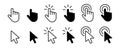 Set of Hand Cursor icons click and Cursor icons click Royalty Free Stock Photo