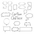 Set of hand draw doodle speech bubbles. Royalty Free Stock Photo