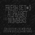 Set of hand drawing alphabet and numbers