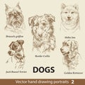 Set of hand drawing dogs 2 Royalty Free Stock Photo