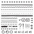 Set of hand drawing elements for edit and select Royalty Free Stock Photo