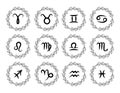 Set of Hand drawing flat zodiac symbols