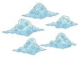 Set of Hand Drawing of Japanese Cloud