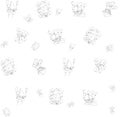 Set of hand drawing vector seamless ships