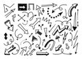 Set of Hand Drawn Arrows Collection on White Background. Royalty Free Stock Photo