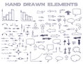 Set of hand drawn arrows, diagram, speech bubble blocks and etc. Vector