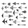 Set of hand drawn arrows Royalty Free Stock Photo