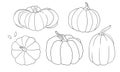 Set of hand drawn autumn graphic objects for halloween seasonal autumn harvest holidays invitation greeting card design