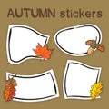 Set of hand drawn autumn labels in cartoon style Royalty Free Stock Photo