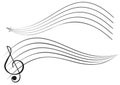 Set of hand drawn blank music staff and treble clef design on white background Royalty Free Stock Photo