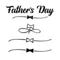 Set of hand drawn bow black divider shape for Fathers Day