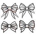 Set of hand drawn bows