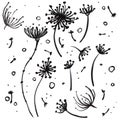 Hand Drawn Floral Doole Set Royalty Free Stock Photo