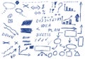 Set of hand drawn business elements,