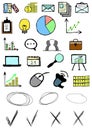 Set of 28 hand-drawn business icons Royalty Free Stock Photo