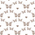 Set of hand drawn butterflies. Entomological collection of highly detailed hand drawn butterflies. Retro vintage style