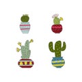 Set of hand drawn cactus.