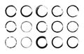 Set of Hand drawn circle. Drawning circle. Scribble doodle. Brush circle. Vector illustration