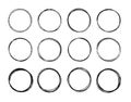 Set hand drawn circle line sketch set. Circular scribble doodle round circles for message note mark design element