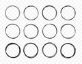 Set hand drawn circle line sketch set. Circular scribble doodle round circles for message note mark design element Royalty Free Stock Photo