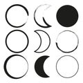 Set hand drawn circle. Scribble doodle circle. Drawning circle. Brush circle. Vector illustration. EPS 10. Royalty Free Stock Photo