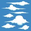Set of Hand Drawn Clouds in Different Shape And Sizes