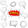 Set of hand drawn comic style speech bubbles Royalty Free Stock Photo