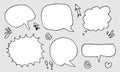 Set of Hand Drawn Comics Style Speech Bubbles Royalty Free Stock Photo