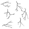 Set of hand drawn cracks Isolated on white background. vector illustration Royalty Free Stock Photo