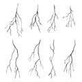 Set of hand drawn cracks Isolated on white background. vector illustration Royalty Free Stock Photo