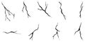 Set of hand drawn cracks Isolated on white background. vector illustration Royalty Free Stock Photo