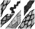 Set of hand drawn curly wavy doodle design elements for poster, banner, flyer, brochure. Royalty Free Stock Photo