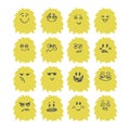 Set of hand drawn cute smiley monsters. Collection of different Royalty Free Stock Photo